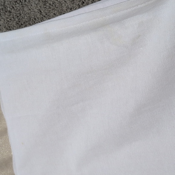 Project 62 Target Colorblock Light Gold Blush Pink Fringe Shower Curtain - Picture 8 of 10